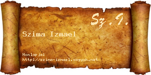 Szima Izmael névjegykártya